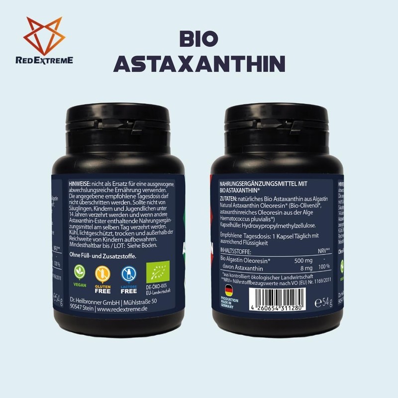 RedExtreme Organic Astaxanthin Capsules 2 x 90 Double Pack Astaxantin