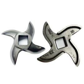 #22 Meat Grinder Blade Stainless Steel Knife Cutter Replacement, Please check the size and shape(2 PCS)