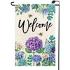 Spring Hydrangea Garden Flag 12x18 Inch Double Sided Purple Blue