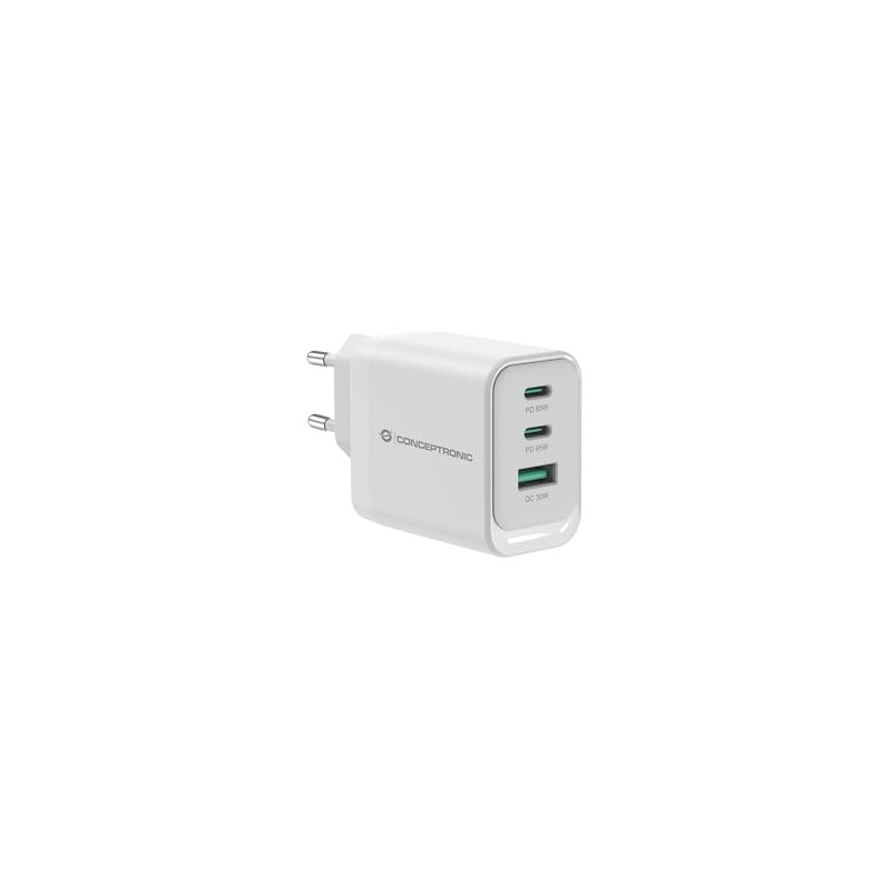 Conceptronic ALTHEA21W65 Ladegerät für mobile Geräte, Universal, Weiß, Netzteil, Schnellladung
