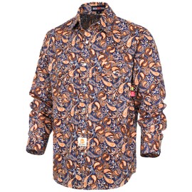 BOCOMAL FR Shirts Printed Paisley Lightweight Pearl Snaps Down Flame Resistant NFPA2112 CAT2 Work Shirt