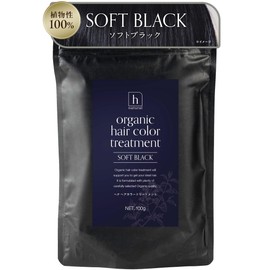 Henna Hair Dye, Black, Organic Hair Color, Treatment, Color, Herbs, Powder, No Synthetic Ingredients, Gentle on Hair and Scalp, Hair Color HENNA [h natural] (3.5 oz (100 g, Soft Black)