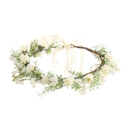 KESYOO Tocado de Guirnalda Corona de Flores Bridal Diadema de Flores Ajustable Corona de Pelo para Mujer Guirnalda de Cabello de Boda Boho