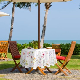 Outdoor Tablecloth with Umbrella Hole, Spring & Summer Outdoor Tablecloth, Fabric Spill Proof and Waterproof with Zipper Floral Tablecloth for Spring/Summer/Party/Picnic Rectangle 60 x 84 in