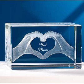 SC Products 3D Laser Etched Crystal Mum Plaque | Crystal Gifts for Mum | Engraved Glass Mum Ornaments Best Mum Gifts | Gift for Mum