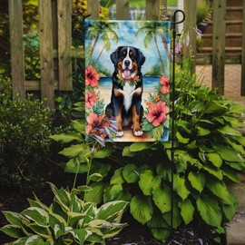 Caroline's Treasures DAC6371GF Bernese Mountain Dog Luau Garden Flag Mailbox Flag Decorative Yard Flag Banner Outside Patio Artwork Yard Flower Beds, Garden Size, Multicolor