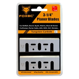 FOXBC 3-1/4 Inch Tungsten‑Carbide Planer Blades Replacement for Makita, DeWalt, Bosch, Ryobi and Most Hand-Held Planer - 2 Sets