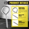 Otoolling 50 Pcs 304 Stainless Steel Screw Eye Hooks, Heavy
