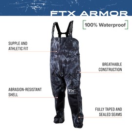 FROGG TOGGS Men's FTX Armor Premium Waterproof Rain, Fishing Bibs, Kryptek Typhon, 3X-Large
