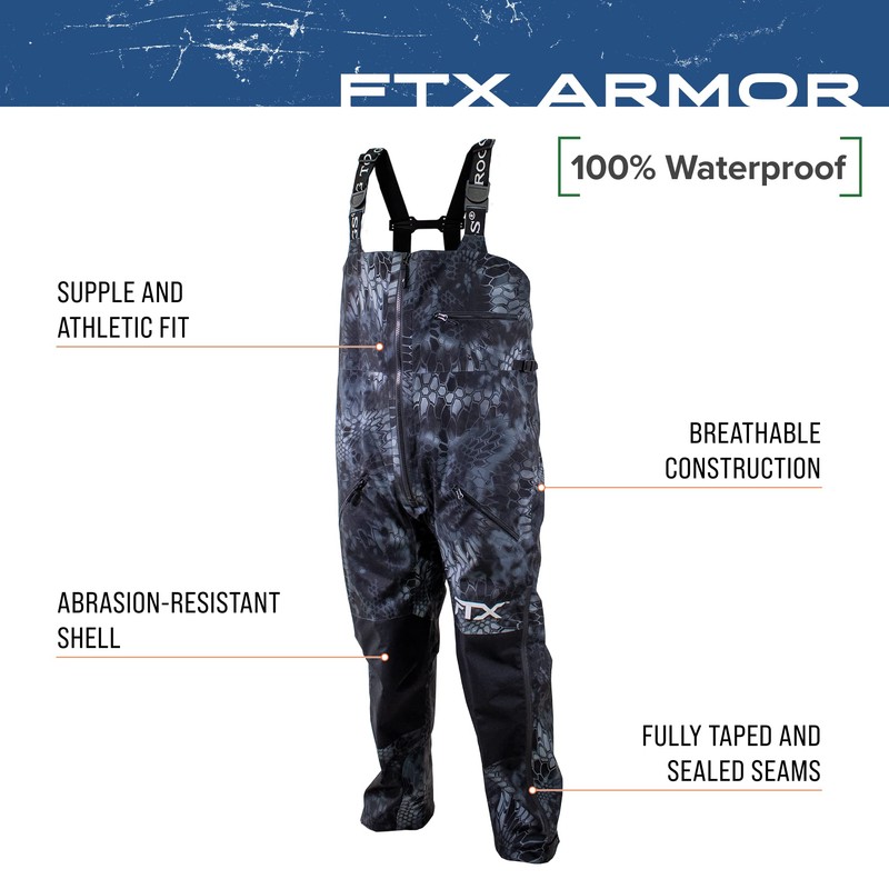 FROGG TOGGS Men's FTX Armor Premium Waterproof Rain, Fishing Bibs,