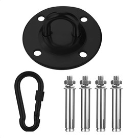 Heavy Duty Swing Hangers, Stainless Steel Hammock Hooks Swing Hooks Set for Ceiling Hanging Chair Sandbag Yoga Towel Swing Seat (Black)