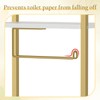Toilet Paper Holder with Storage Shelf - Freestanding Roll Dispenser