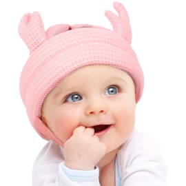 Solonso [Smooth Mesh] Head Prevention Helmet Corobambi Baby Fall Prevention Baby Head Guard (Pink)