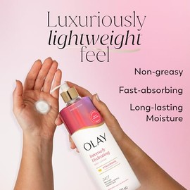 Olay Loción Corporal Nutritiva E Hidratante Para Mujeres Con Ácido Hialurónico, Hidratación Durante, Complejo De Vitamina E Y Vitamina B3, Fórmula De 