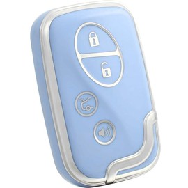 YALNORVA for Lexus Key Fob Cover, TPU Key Fob Case Cover Fits for Lexus ES350 GS300 GS430 GS450h GS460 IS250 IS350 LS460 LX570 RX350 Car Accessories Smart Key Holder, Silver Blue