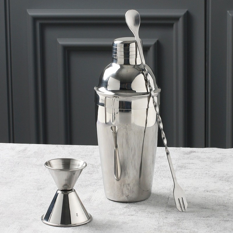 Cocktail shaker 500 + jigger + bar spoon making set