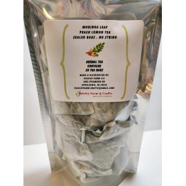 Paisley Farm and Crafts Made Fresh For A Healthy You Moringa Oleifera Malunggay & Peach Lemon Tea Bags - Made Fresh On Demand! - 20 Bags
