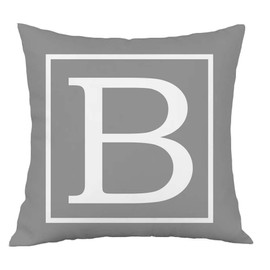 Hangood Alphabet Letter B Cushion Cover 18x18 Soft Plush Throw Pillow Covers 45cm x 45cm B