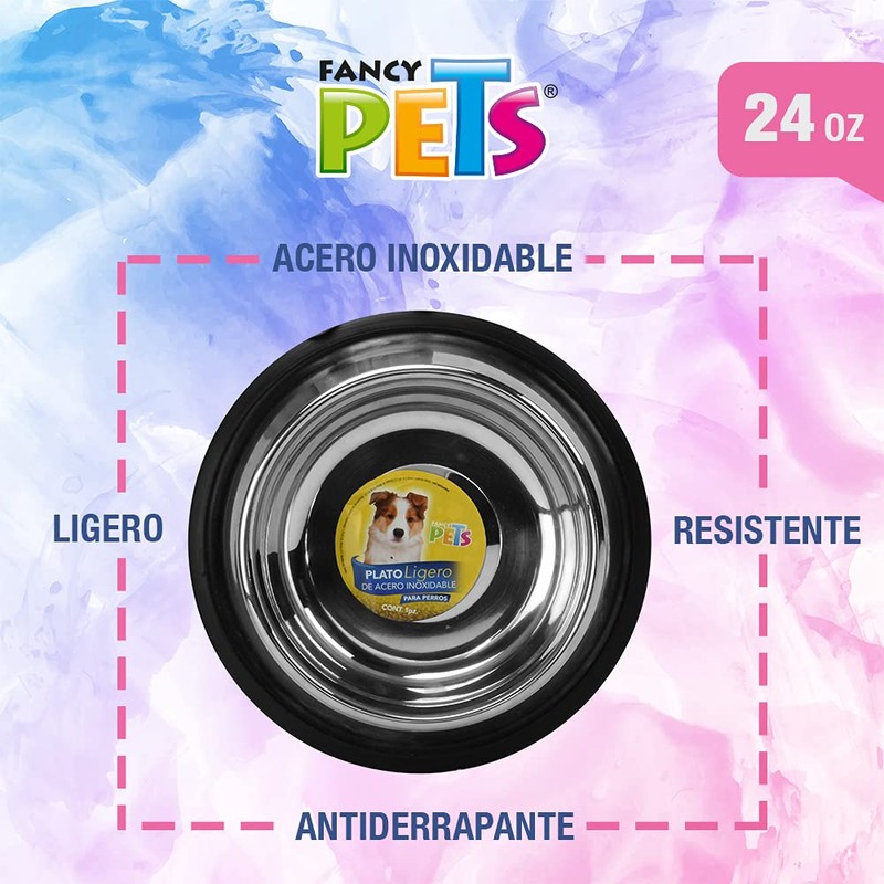 Fancy Pets Plato Ligero para Perro de 24 Onzas, 680