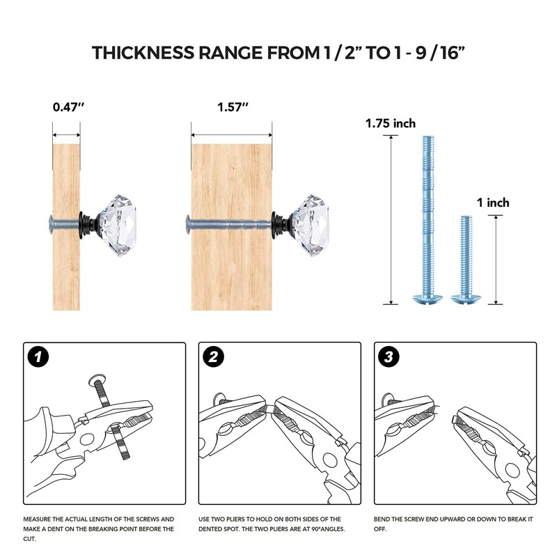 Ravinte 20 Pack Crystal Drawer Knobs - Glass Cabinet Knobs,