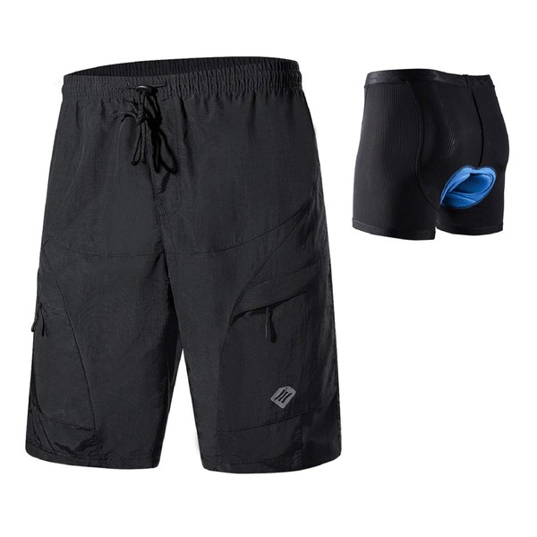Santic - Pantalones cortos acolchados 3D para bicicleta de montaña,