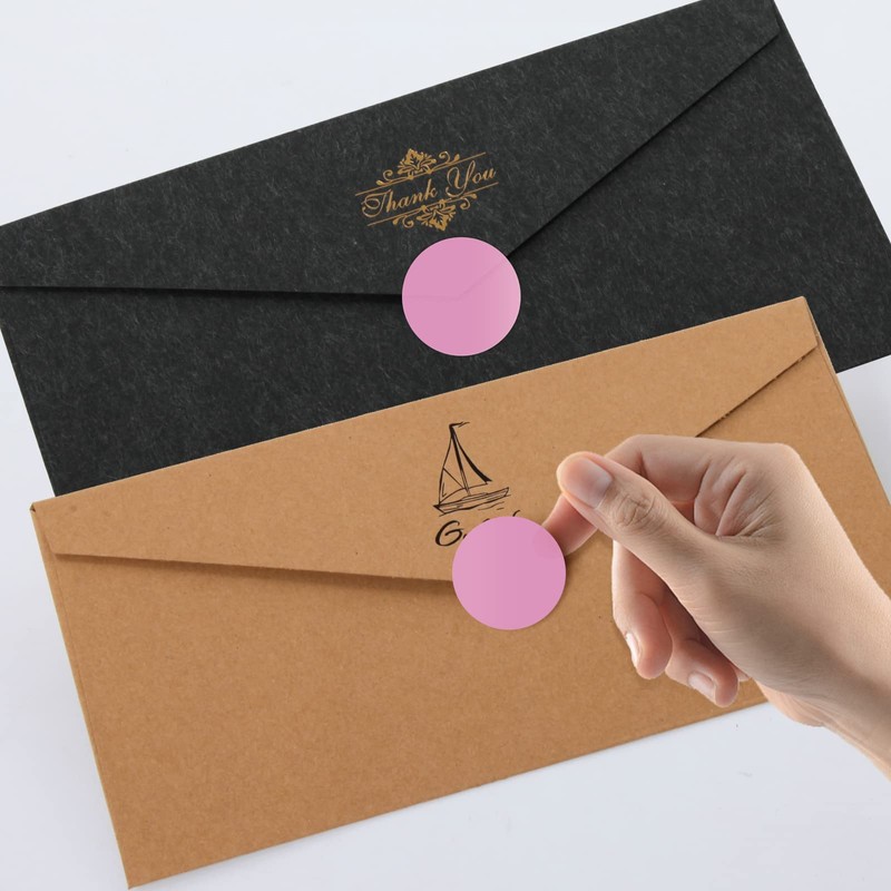 Round Stickers Pink 25mm Circle Labels with Dispenser Box Color