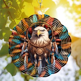 Native American Eagle Wind Spinner, Native American Eagle Wind Spinner Hanging for Yard and Garden, Unique Gift Wind Spinner, 3D Hanging Wind Spinner Outdoor