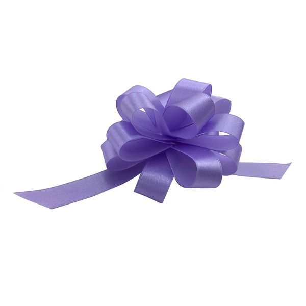 Lavender Satin Decorative Pull Bows - 4" Wide, Set of 10, Silky Fabric Gift Bows, Easter, Mother's Day, Baby Shower, Party Favor Decor, Christmas, Birthday