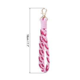 PATIKIL Boho Macrame Keychain, Handmade Wristlet Bracelet Keychain Keyring Holder Key Wrist Lanyard for Women Girls, Pink