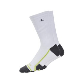 FootJoy Men's TechD.R.Y. Crew Socks, White, Fits Shoe Size 7-12