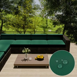 vctops Waterproof Oxford Outdoor Cushion Cover 22x18x4 inch Furniture Patio Cushion Cover Replacement Outdoor Seat Cushion Slipcover with Zipper (Dark Green,22"x18")