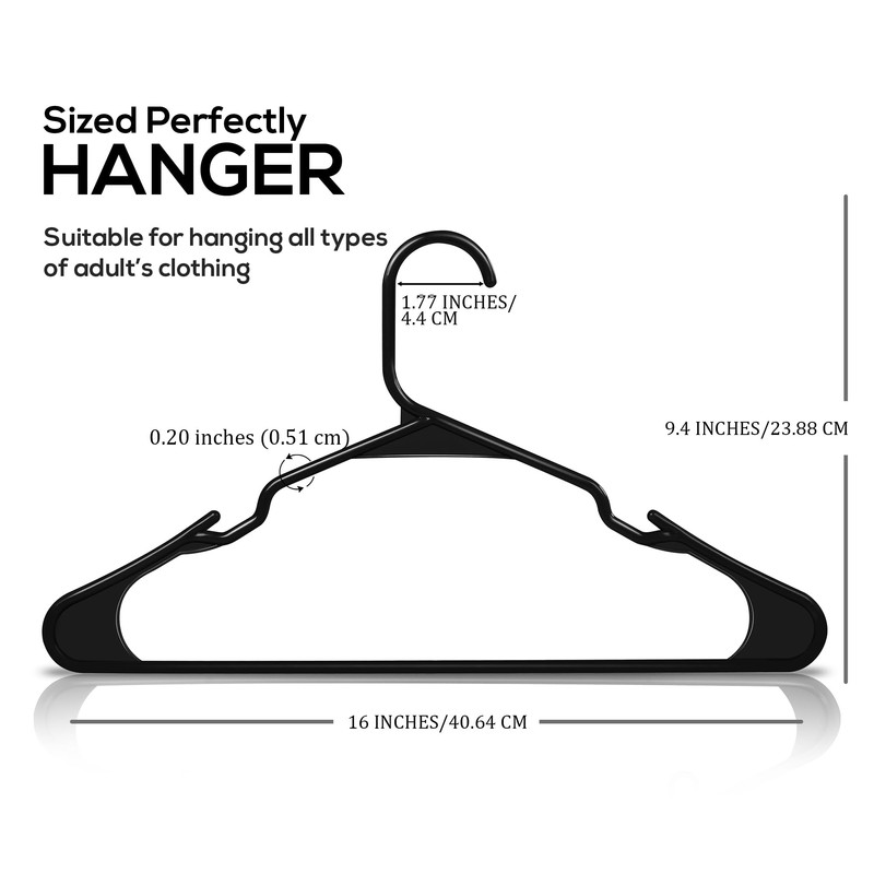 Utopia Home Plastic Hangers 50 Pack - Perfect Space Saving