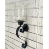 GLOBEDECOR Metal Wall Sconce Pillar Candle Holder Scroll Design with
