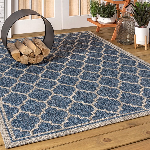 JONATHAN Y Trebol Moroccan Trellis Textured Weave Indoor/Outdoor Espresso/Taupe 3
