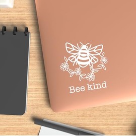 Be Kind Cute Simple Bee Kind Sticker for Car or Truck Window Laptop Water Bottle - 6" Waterproof Decal