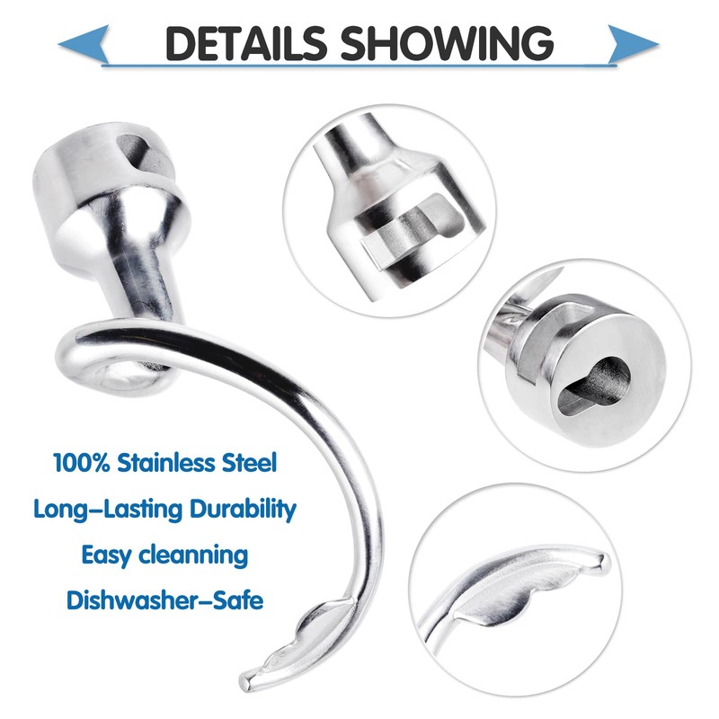 Gancio spirale per impasto per KitchenAid 4,5 e 5 quarti