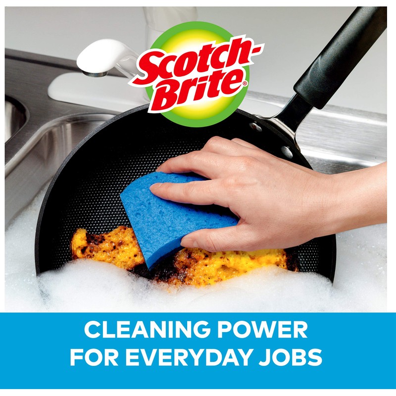 Scotch-Brite Scrub Dots Non-Scratch Scrub Sponge, Everyday Cleaning Power. Rinses
