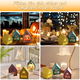 Omagie 2 Stück Silikonform,Silikonformen Gießformen Häuser Gießform,Haus 3D Silikonform,Haus Silikonform,Kerzenhalter,Weihnachtsgießform Notizbuch Stift Geeignet Für Kinder Erwachsener