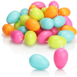 36 x Easter Eggs for Hanging, Plastic Colourful Eggs, Easter Decoration in Bright Pastel Colours, Decorative Easter Eggs, Size: 6 cm