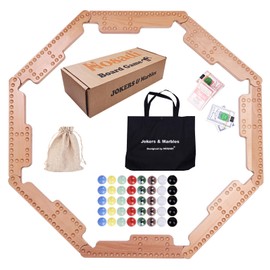 Nosadi Jokers and Marbles Board Game,Real Beech Wooden Marble Game for 2-8 Player,Best Family Board Game for Game Nights,Holidays and Casual Social Gatherings