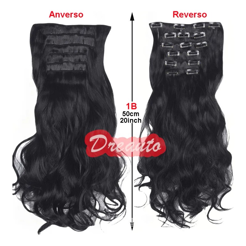Extensiones De Pelo Ondulado Sintético 6pcs Mujeres