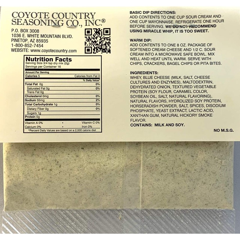 Coyote Country's Bacon Blue Cheese Dip Mix (3 Pack)