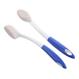 Beavorty 2pcs Stone Foot Scrubber for Dead Skin Removal Long Handle Pedicure Tool Foot Callus Remover