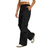 DLOODA Womens Cargo Pants Elastic Waist Wide Leg Parachute Pants