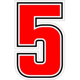 Quattroerre 13345 Sic Racing Number 5, Red, h 6.3 cm