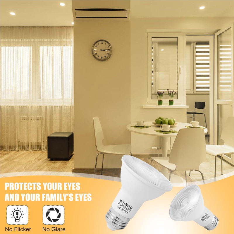 WYXBJFC Par20 LED Bulbs 7w (Equivalent 50w), 6 Pack Dimmable