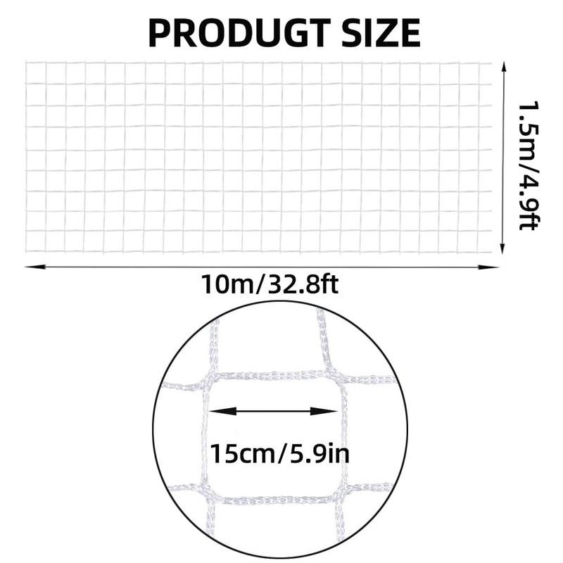 skycabin 1.5x10m Plant Support Netting for Climbing Plants with Nylon
