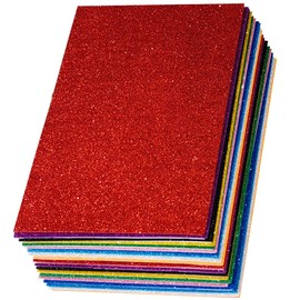 SALEMAR Sticky Glitter Foam Sheets, 20 Packs Thick Self-Adhesive Sparkle EVA Paper Stickers for School Projects, 30 x 20cm (Multi-Color)