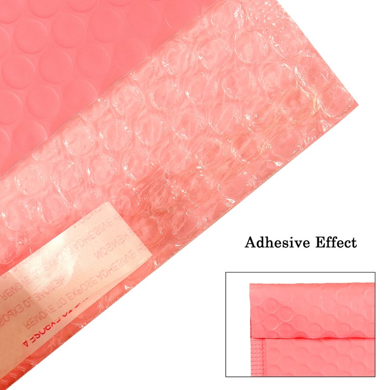 ZEONHEI 60 Pack 15x18cm Pink Poly Bubble Mailers, Self Seal