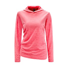MIER Women's Long Sleeve Shirts Sun Protection Hoodie UPF 50+ Workout Fishing Thumbhole UV Tops,Heather Melon Pink, XL